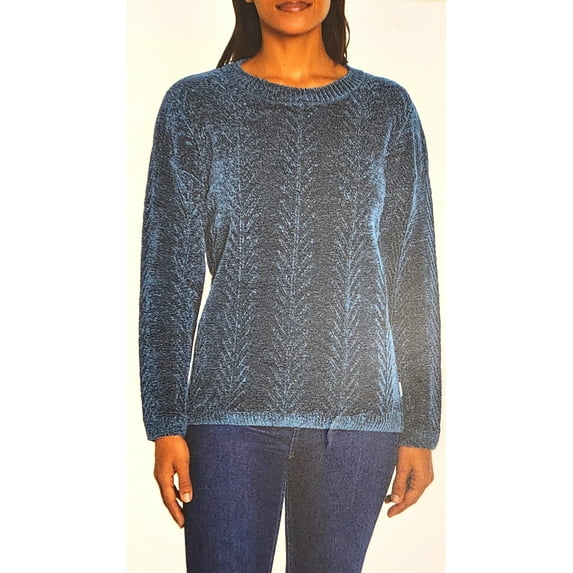 Orvis Ladie's Pullover Long Sleeves Crew Neck Sweater (Blue, M)