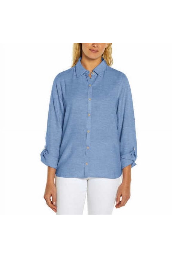Ladies' Long Sleeve Button Up Top
