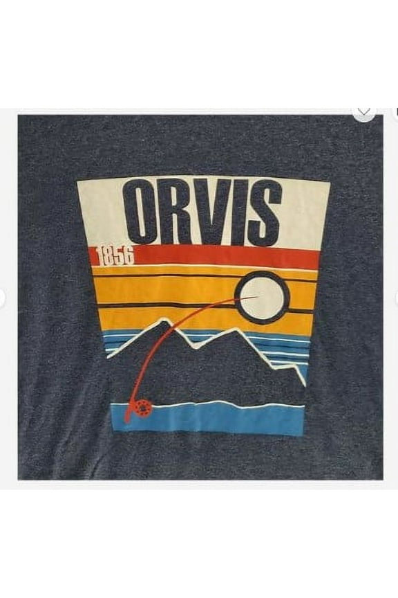 Men Graphic Sunset Mountain T-Shirt, Blue XXL