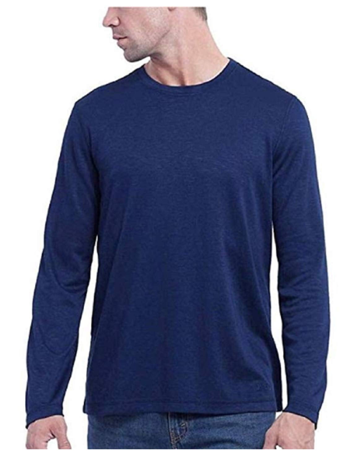 Orvis Men's Cascade Long Sleeve Crew Neck Shirt Mood Indigo Medium