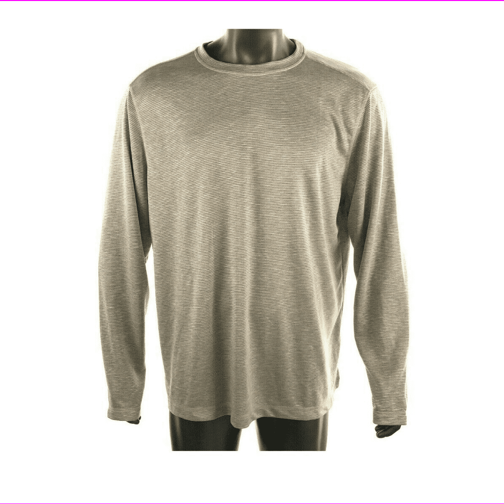Orvis Men's Crew neck Long Sleeve Slub Shirt Classic Fit Shirt 2XL 