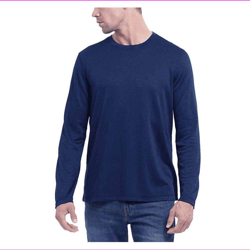 Orvis Men's Crew neck Long Sleeve Slub Shirt Classic Fit Shirt XL