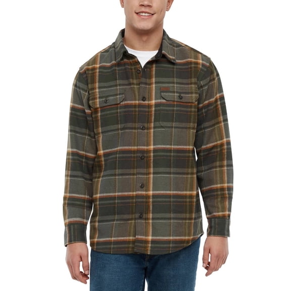 Orvis Men’s Heavyweight Flannel Shirt ( Green,Large )