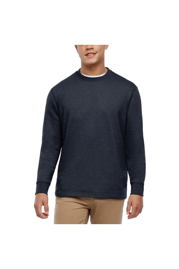 Men’s Long Sleeve Crew (Blue, Small)