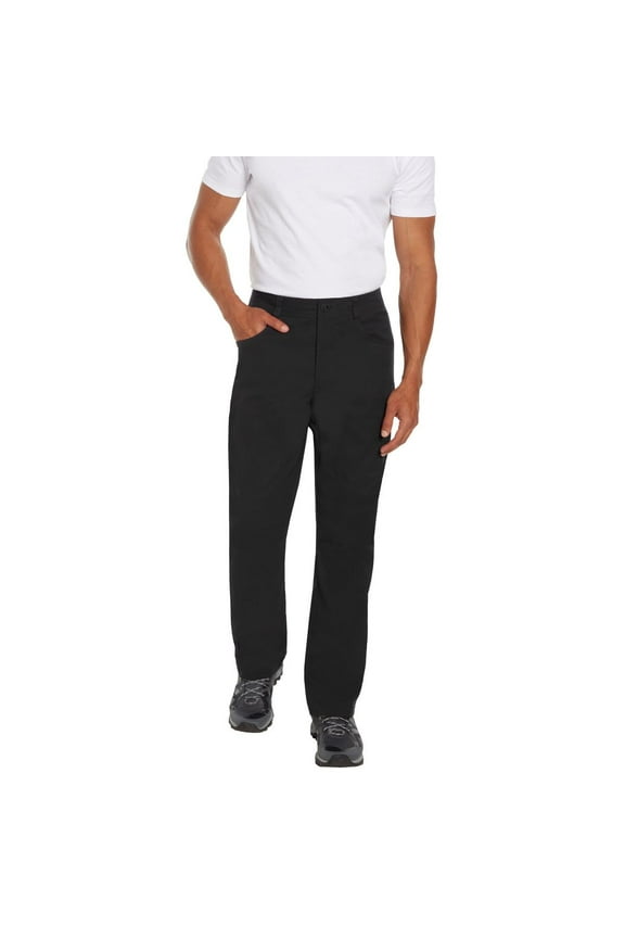 Mens Regular Fit Fleece Lined Stretch Fabric Pant (Black,30x29)