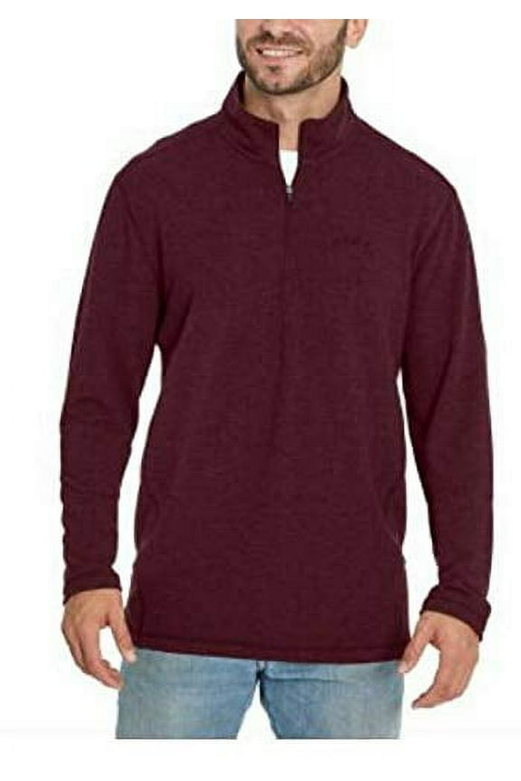 Mens Soft Quarter Zip Pullover (Dusty Maroon, Medium)