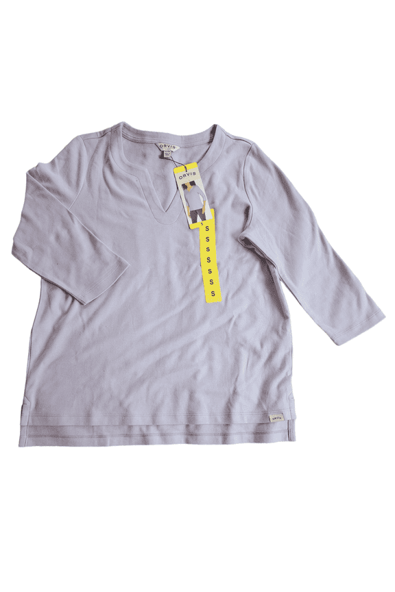 Women 3/4 Sleeve Pima Cotton Tee Small, Purple