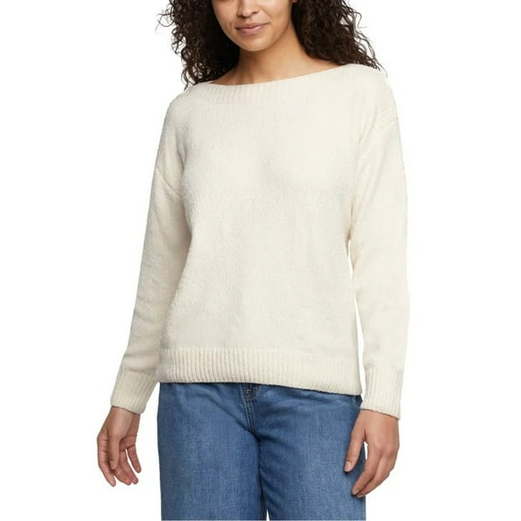 Orvis Women’s Boatneck Chenille Sweater – Soft Textured Knit Cozy Pullover – Midweight (Ivory/X-Small)