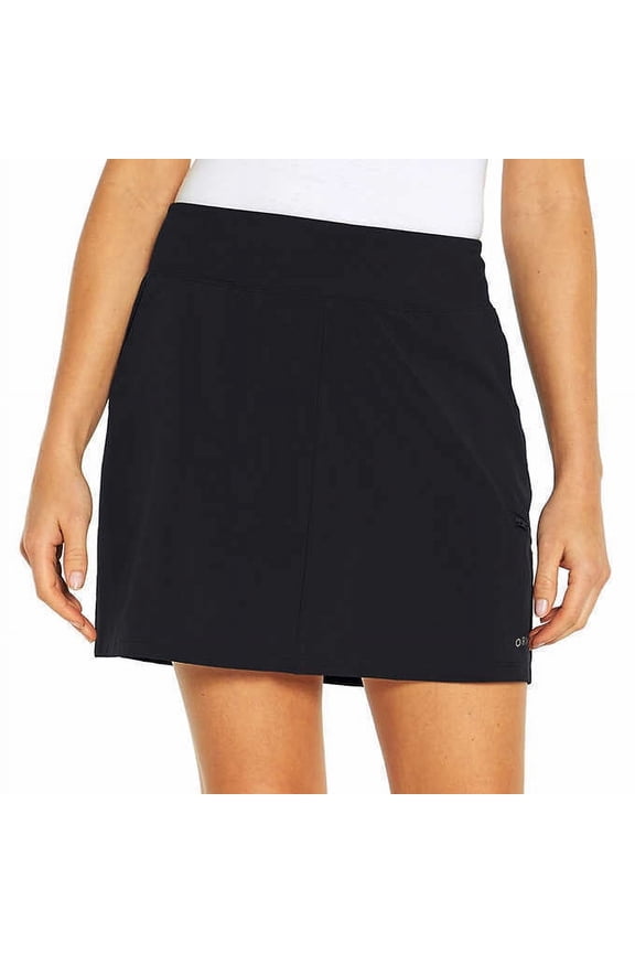 Women's Build-in Shorts Front Pockets Active Casual Skort-Black / XXL