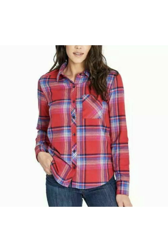 Women's Flannel Shirt (Red , Medium)