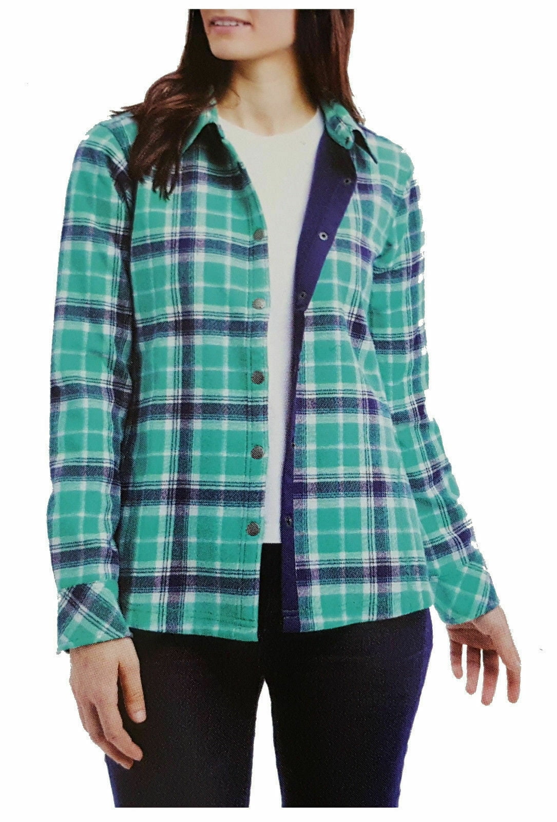 Orvis Women s Fleece Lined Shirt Jacket Sea Glass Plaid Small NEW Walmart
