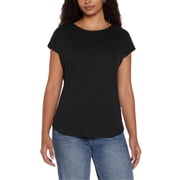 Orvis Womens Linen Blend Short Sleeve Top Black, XX-Large