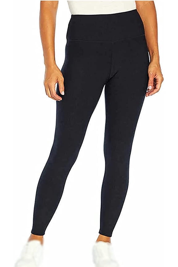 Women's Midweight High Rise Fleeced Lined Legging (Black, X-Small)