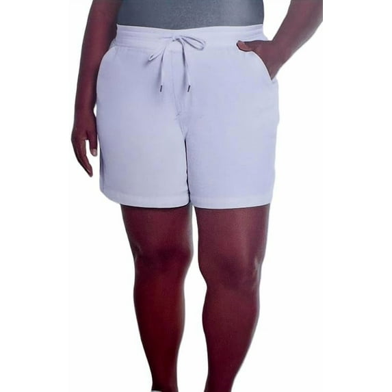 Orvis Women's Short - Pull-On Casual Comfort with Drowstring Back Pockets - Cotton Blend Shorts (White, XXL)
