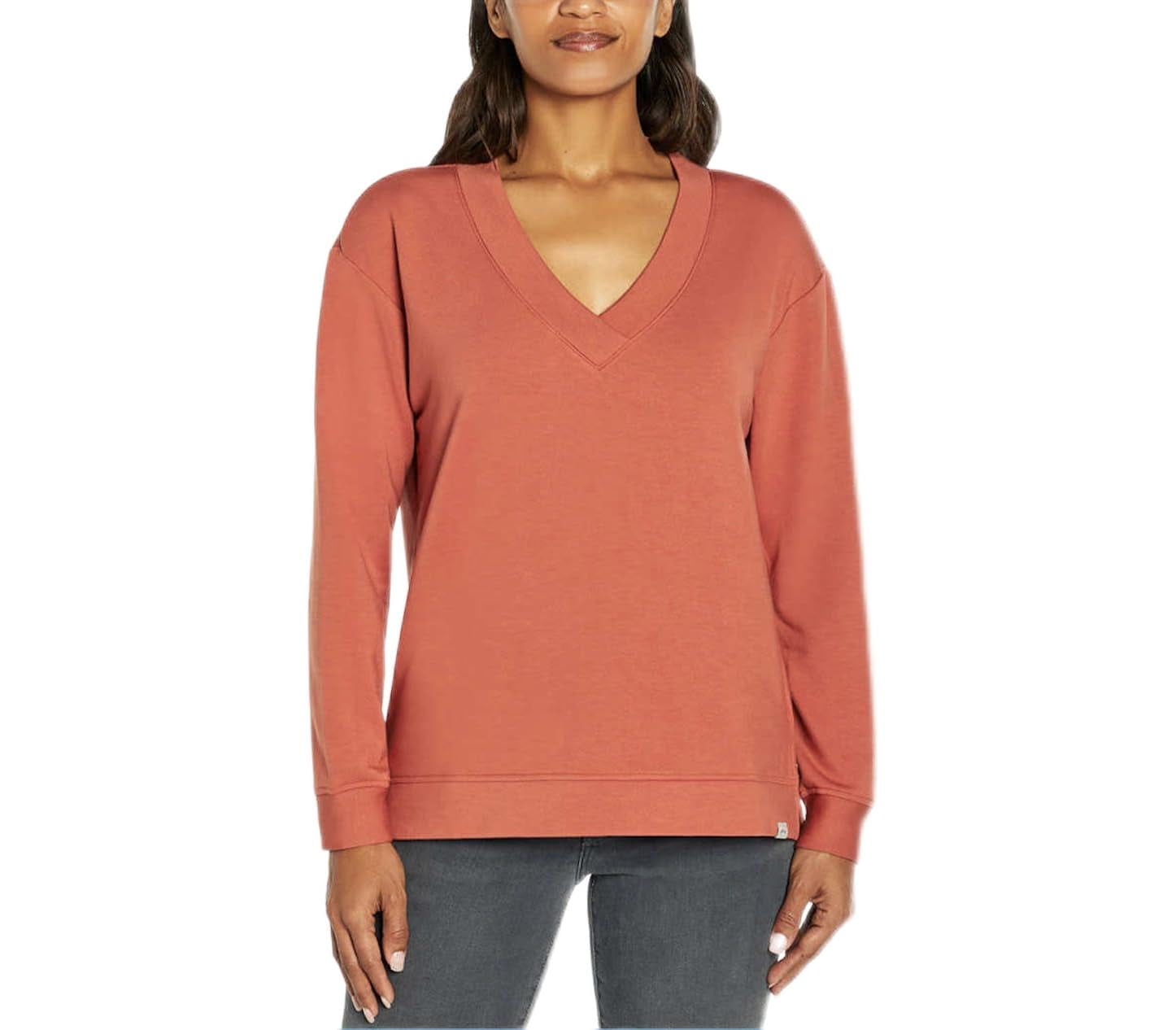Orvis Women's VNeck Dropped Shoulders Sweatshirt (US, XXL, Regular
