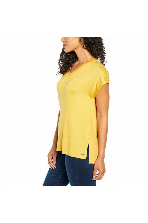Womens V-Neck Tunic Top Size: XS, Color: Mustard