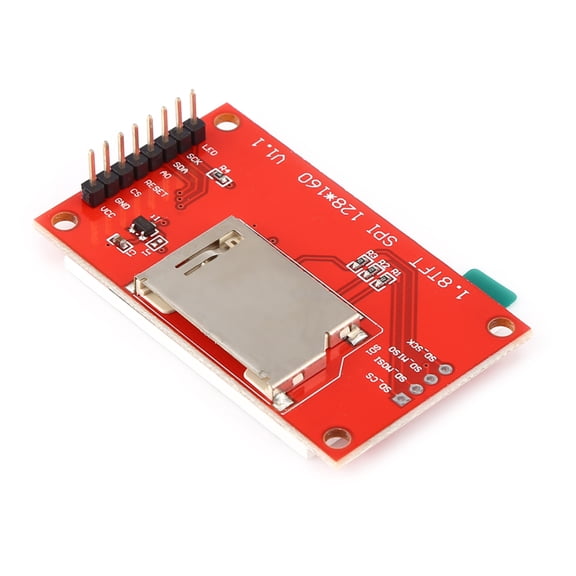 Orvunela 1.8 Inch SPI TFT LCD Color Display Module ST7735 128x160 Resolution 4-Wire Serial Interface for 51 AVR STM32 ARM 8/16 Bit Microcontrollers with PCB Adapter and SD Card Socket