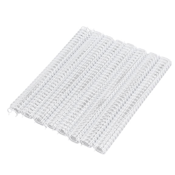 Orvunela 100 Count Double Loop Wire Binding Spines 9/16 Inch 14.3mm 34-Loop 3:1 Pitch 120 Sheet Capacity A4 Spiral Binding Coil for Office Presentations White