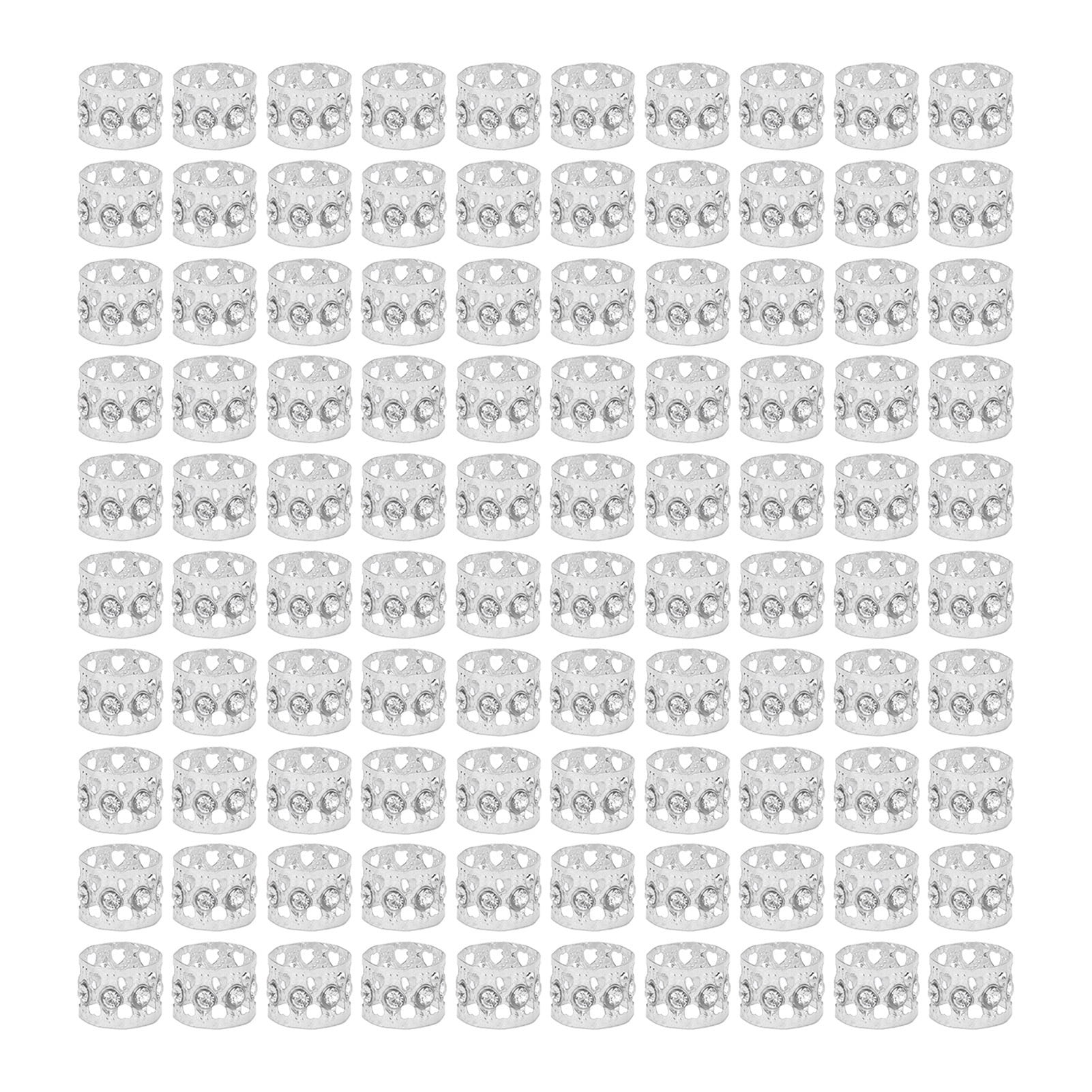 Dreadlocks Toy Orvunela 100-Pack Sparkling Dreadlocks Hair Rings Hollow Cutout Braid ...