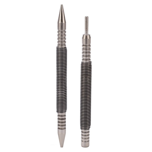 Orvunela 2-Piece Hinge Pin Punch Set Dual Head Spring Loaded Pin Setter and Door Hinge Removal Tool Heavy Duty Carbon Steel High Impact Driver Set for Woodworking and Metal Surfaces