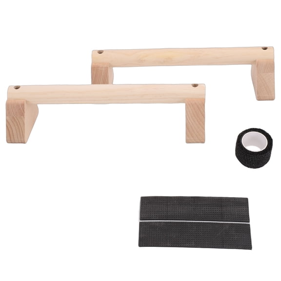 Orvunela 2Pcs Beech Wood Push Up Bars Stand Wooden Balance Beam Exercise Equipment for Home Gym Workouts Upper Body Strength Training 11.8in 30cm Non Slip Handles for Men Women Fitness