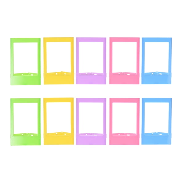 Orvunela 3 Inch Mini Plastic Tabletop Photo Frames for Fujifilm Instax Mini Film, 10 Pack, Multicolor