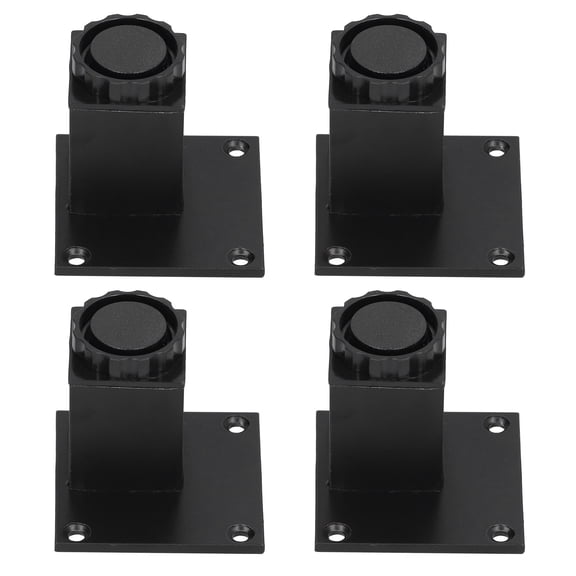 Orvunela 4 Pcs Adjustable Height Aluminum Alloy Square Furniture Legs Set for Cabinet Sofa and Table Hardware Support, 60 mm / 2.36 Inches, Black