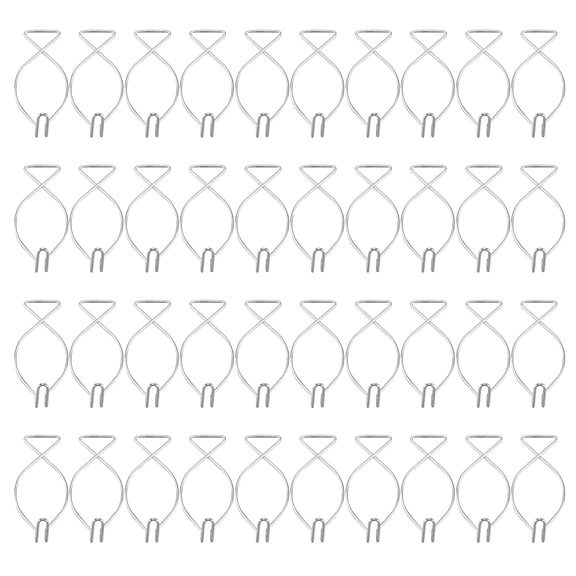 Orvunela 40 Pack Ceiling Hooks Galvanized Steel Ceiling Grid Clips Squeeze T-Bar Hangers for Home Office Wedding Party Hanging Decorations, 2.3 x 1.2 x 0.7 In