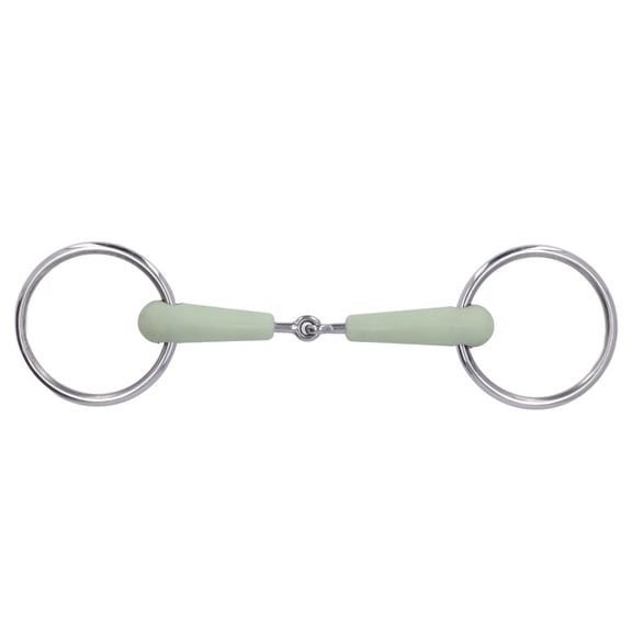 Orvunela 5.12 Inches Stainless Steel Horse Mouth Snaffle Bit with Chain for Equestrian Practice