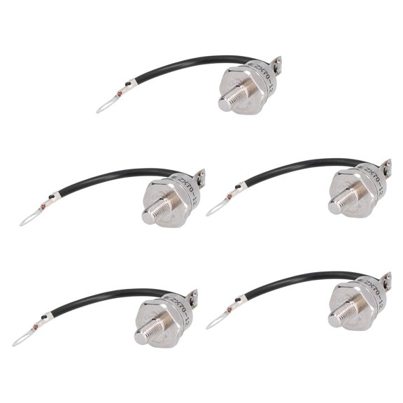 Orvunela 5 Pcs Rectifier Diode 1200V 70A Reverse Silicon Power Rectifier Diode with Black Wire ZX70-12 Brass High Surge Handling Capability Fast Heat Dissipation