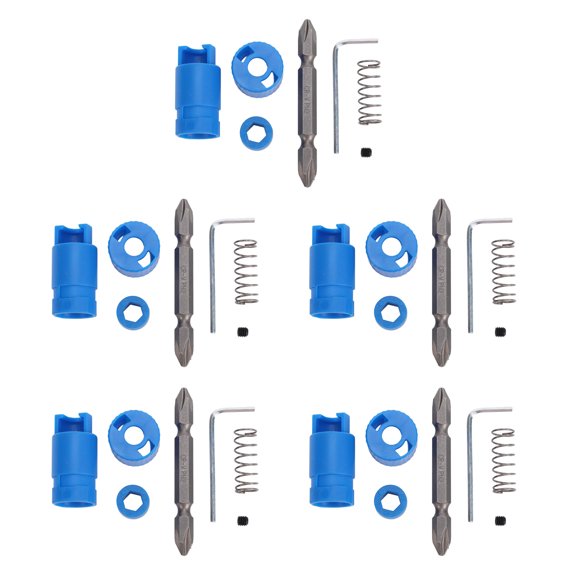 Orvunela 5-Piece Spring Positioning Screwdriver Bit Set 1/4 Inch Hex Shank Retaining Holder Tool Blue