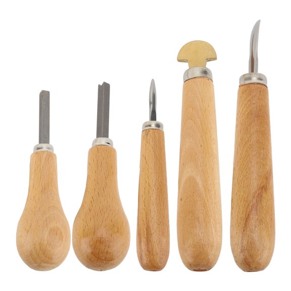 Orvunela 5 Piece Stone Setting Tool Set with Wooden Handle for Jewelry Making and Crafting