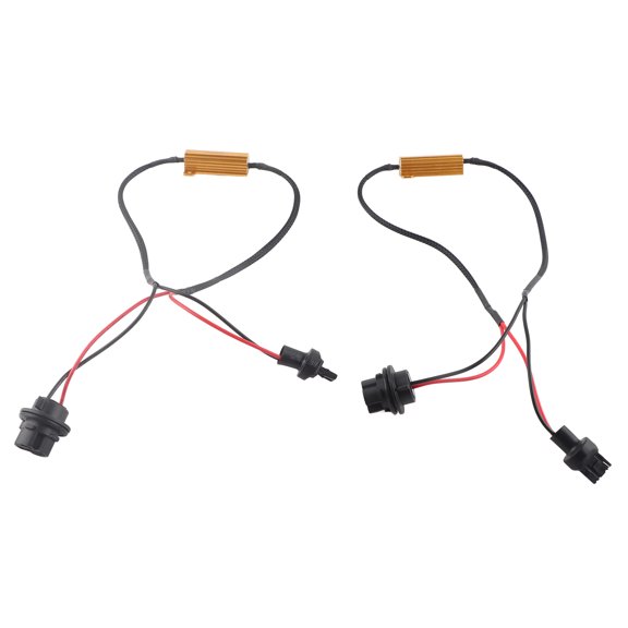 Orvunela 7440 T20 50W8RJ Hyper Flash Fix Error Free Wiring Harness Adapters For LED Turn Signal Lights, Pre-Wired Plug And Play Resistors