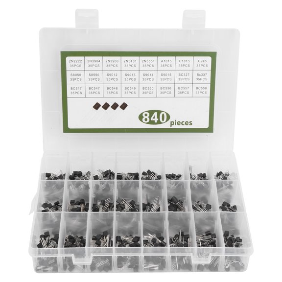 Orvunela 840-Piece Power Transistor Kit TO-92 NPN PNP Triode Assortment Set for Electronic Projects