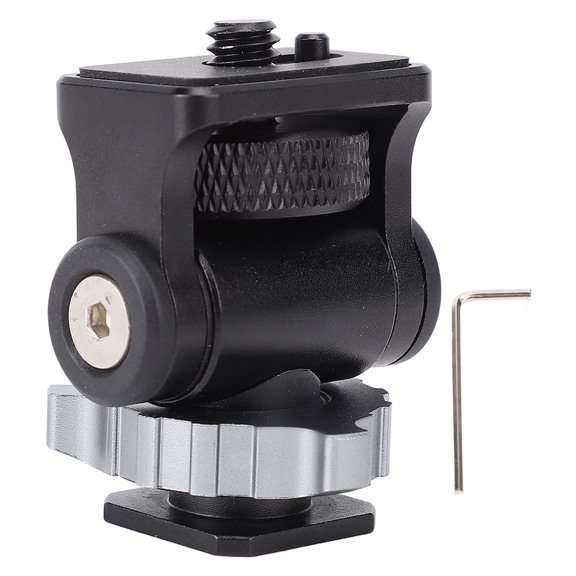 Orvunela Adjustable Camera Display Mount, 360 Swivel 180 Tilt Cold Shoe Monitor Bracket Holder for Photography Video Fill Panels, External Microphones and Flash Units