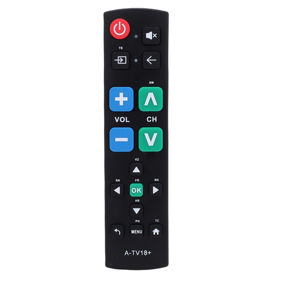 Orvunela Big Button TV Remote Control Replacement for Samsung LG Vizio TCL Hisense TVs, Easy Access Universal Television Remote, ABS Material, Black
