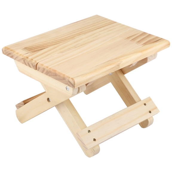 Orvunela Foldable Solid Pine Wood Small Square Bench Portable Outdoor Seating Compact Wood Stool for Fishing Camping Backyard Patio 9.4 x 7.7 x 8.3 Inches with 165 lbs Capacity