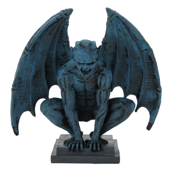 Orvunela Gargoyle Statue Lifelike Decorative Resin Gothic Sculpture Ornament for Home Garden Yard Office Blue