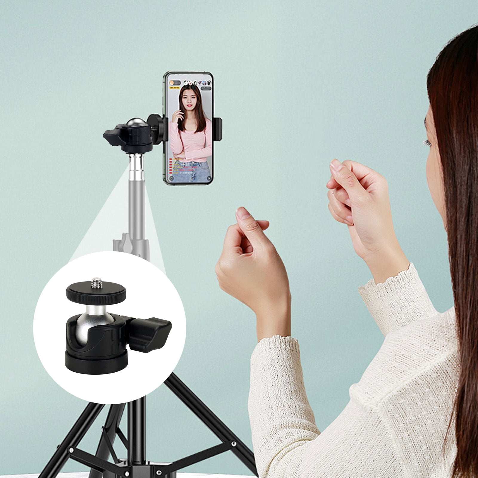 Rotation Mount Mini Orvunela Mini Desktop Tripod Ball Head with 360-Degree Rotation 1/4 ...