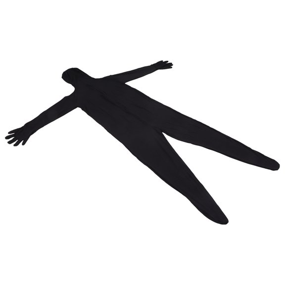 Orvunela Photography Chromakey Bodysuit Full Body Stretch Fabric Suit for Video Special Effects Costume, Black 180cm / 70.8 inches, Breathable Invisible Zipper Backdrop