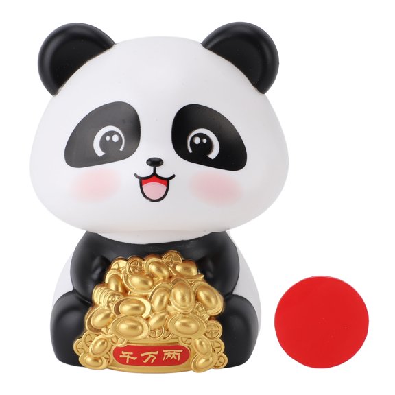 Orvunela Solar Powered Panda Figurine Nodding Animal Statue for Car Dashboard Home Tabletop Office Desk Decor
