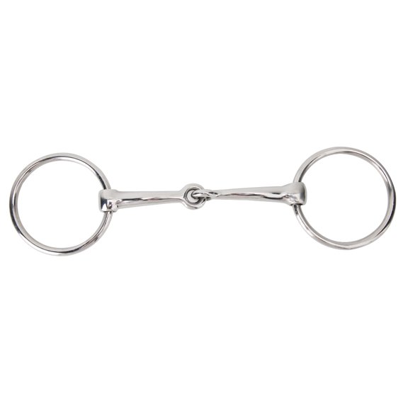Orvunela Stainless Steel Horse Ring Snaffle Bit, Hollow Jointed Mouthpiece Equestrian Hardware, 5 Inch / 125 mm