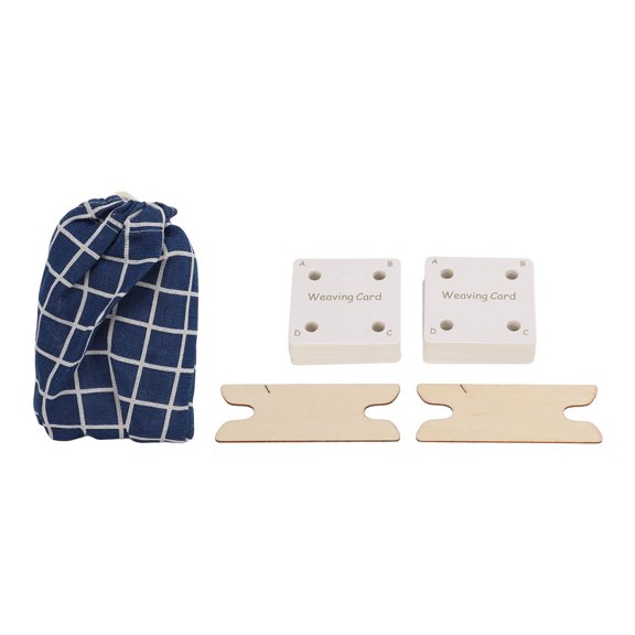 Orvunela Tablet Weaving Card Set with Wooden Shuttles and Storage Pouch for DIY Loom Craft Projects