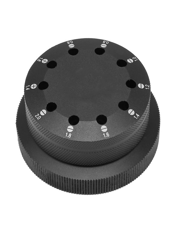 Watch Screwdriver Rotating Base 10 Holes Desktop Stand Organizer for Watch Repair Tools, Aluminum Alloy & Stainless Steel, Black