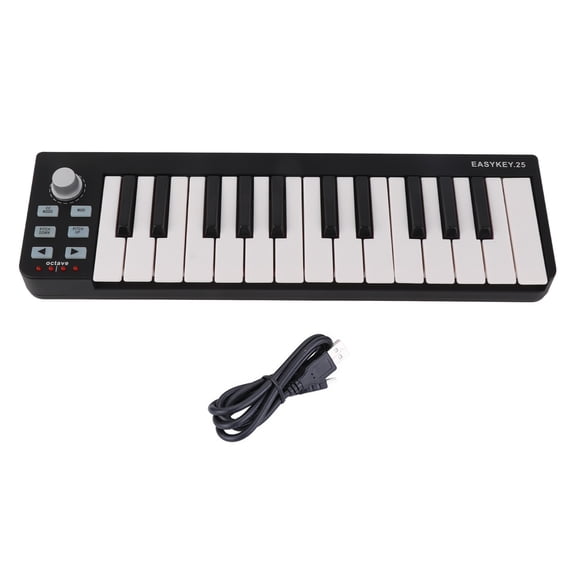 Orvunela Worlde Portable MIDI Keyboard Controller, Mini 25 Key USB MIDI Controller for Mac and PC, Includes USB Cable, Plug and Play Music Equipment for Win 11 10 8 7 Vista OS X
