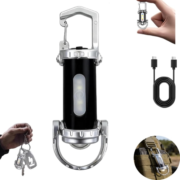 Orvyla Flashlight, 1200lm Super Bright Mini Keychain Flashlight Waterproof, Portable Rechargeable Bright Keychain Flashlight, EDC Mini Keychains Flashlight for Camping, Hiking,1PCS