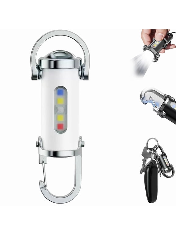 Key Chain Torch, 1200lm Super Bright Mini Keychain Flashlight Waterproof, Portable & Rechargeable Bright Keychain Flashlight on Keychains and Clothing as a Key Chain