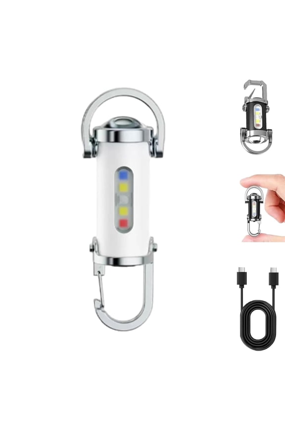 Orvyla Mini Keychain Flashlight, 1200 Lumens EDC Mini Keychains Flashlight, Portable Rechargeable Bright Keychain Flashlight, Rechargeable 7 Lights Modes, for Camping Outdoor (1 PCS)