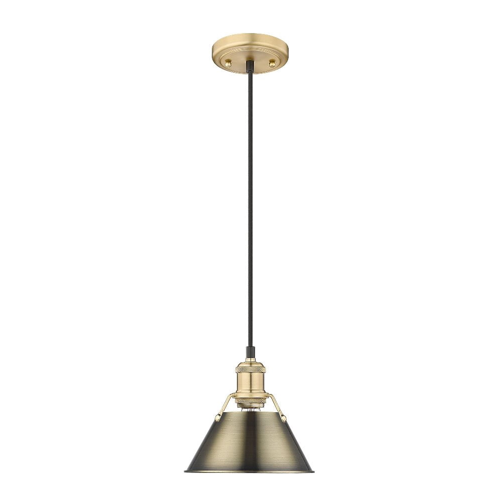 Orwell 1-Light Mini Pendant in Brushed Champagne Bronze with Aged Brass