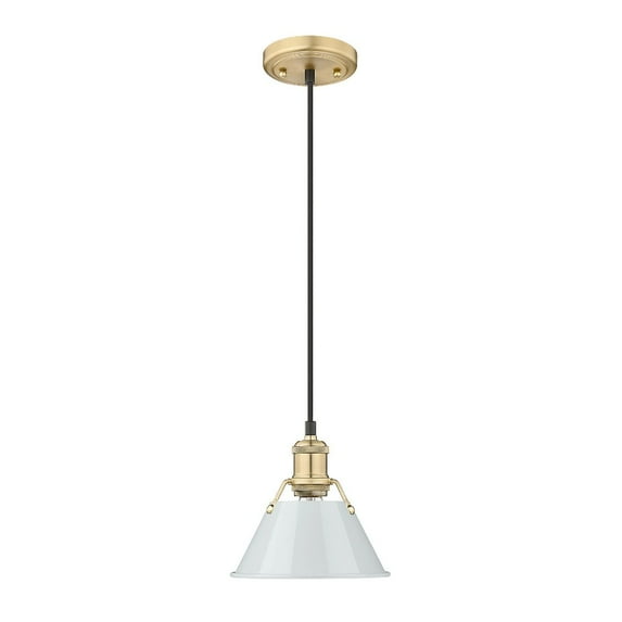 Orwell 1-Light Mini Pendant in Brushed Champagne Bronze with Dusky Blue